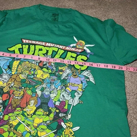 Teenage Mutant Ninja Turtles 80's Cartoon Green Short Sleeve Tee Men's Size L - Picture 5 of 6